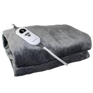 lot 40 image: HANDY HEATER 50 in. x 60 in. Heated Blanket in Gray    Customer Returns See Pictures