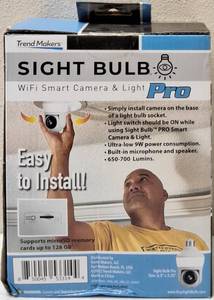 lot 7 image: Sight Bulb Pro   NEW (1) WiFi Smart Camera & Light  650 - 700 Lumen  Microphone & Speaker