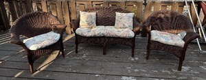 lot 22 image: Vintage Wicker Sofa and Chairs