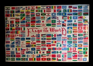 lot 32 image: Flags of the World Unframed Print