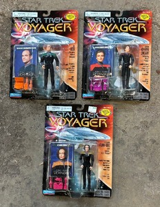lot 51A image: Three New in Package Star Trek Voyager Figurines including Kathryn Janeway
