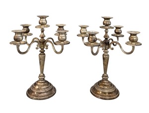 lot 61 image: Pair of Vintage Godinger Beautiful Silver Plated Candelabras