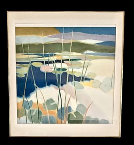 lot 229 image: Framed Art by Tadashi Asoma Lily Pond in Summer