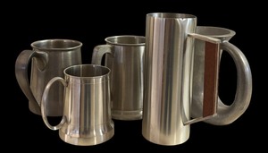 lot 227 image: Vintage Five Pewter Mugs