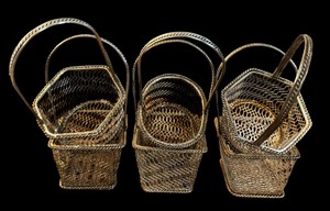 lot 138 image: Six Vintage Silver Plate Miniature Baskets