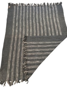 lot 134 image: Grey Striped Throw Blanket 100% Cotton