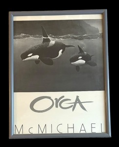 lot 170 image: Framed Black and White Orca Print by McMichael