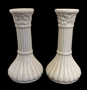 lot 251 image: Pair of Elegant Wedgewood Queensware Candle Holders