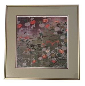 lot 259 image: Framed Japanse Embroidered Textile Artwork