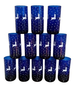 lot 311 image: Twelve Libbey Reindeer Tumbler Glasses