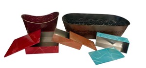 lot 199 image: Variety of Tin  Metal Boxes and Containers  Planters