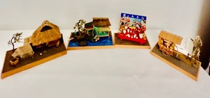 lot 187 image: Collection of Japan Miniature Dioramas Including Tea & Rice Stall and More