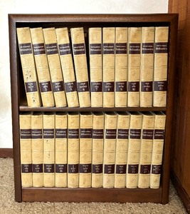 lot 346 image: 1961 Encyclopedia Britannica Books with Bookshelf