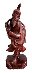 lot 349 image: Vintage Wooden Chinese Fisherman Sculpture