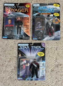lot 358 image: Star Trek Lt. Commander Worf, Lt. Tom Paris and Captain Jean-Luc Picard as Borg Figurines