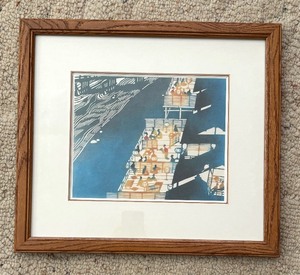 lot 366 image: Fishing Woodblock Print by Inagaki Toshijiro