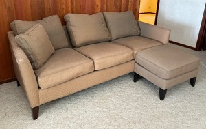 lot 19A image: Room and Board Sofa  Couch with Ottoman