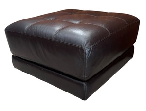 lot 368 image: Brown Leather Ottoman by Macys