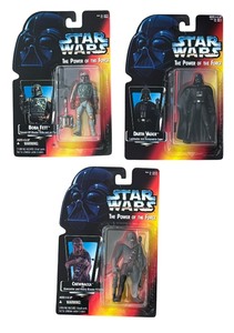 lot 374 image: New Star Wars Darth Vader, Chewbacca and Boba Fett Figurines