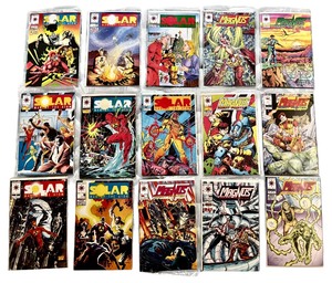 lot 365A image: Vintage Comics by Valiant Solar Man of The Atom  and Magnus Fobort Fighter