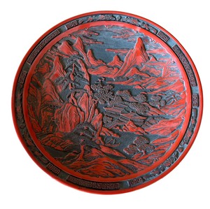 lot 410 image: Vintage Cinnabar Style Platter