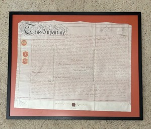 lot 425 image: The Indenture Antique Vellum Print