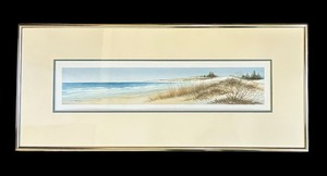 lot 422 image: Framed Original Artwork Entitled Dunes Print by Arnold Alaniz