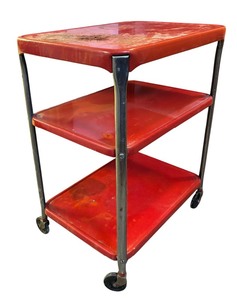 lot 439 image: Vintage Red Metal Cart