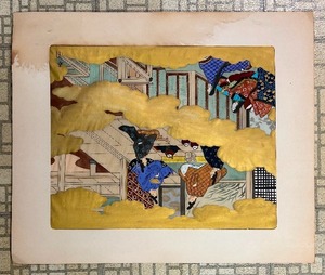 lot 446 image: Unframed Japanese Silk Painting Original