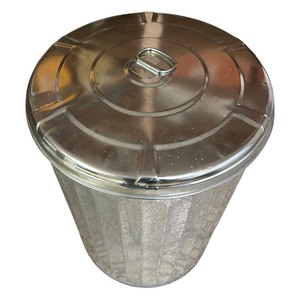 lot 444 image: Galvanized Metal Trash Can