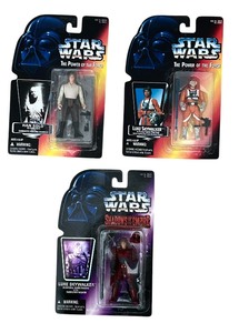 lot 350A image: Three Vintage Star Wars Collectable Figurines including Star Wars the Power of the Force Hans Solo Action Figurine