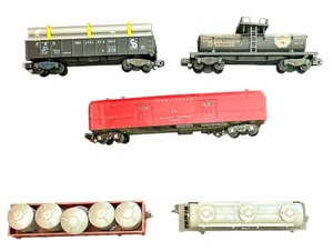 lot 277 image: Five Vintage Train Cars including American Flyer Solid Coupler, American Flyer 912 Koppers Chemical Tank Car 1955-1957 S Gauge Train and More