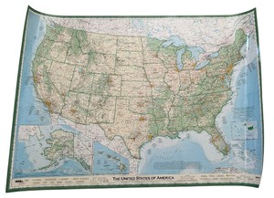 lot 272 image: Very Large Laminated Map of The United States of America