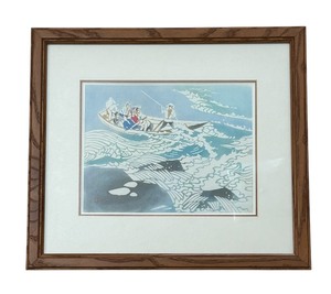 lot 273 image: Mid-20th Century Mikuno Woodblock Print, Mounted and Framed