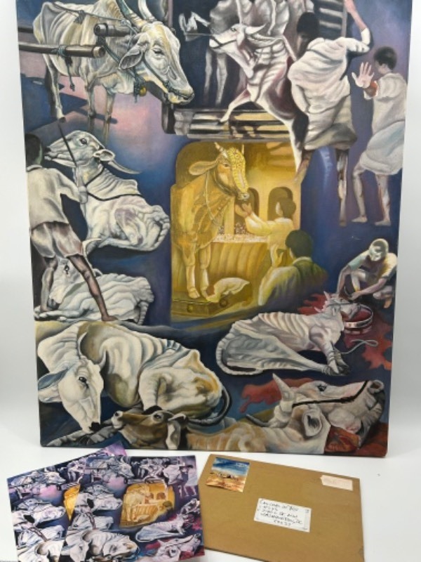lot 397 image: Original Painting by VERONA ReBOW  The Sacred and the Suffering I Large Statement Art