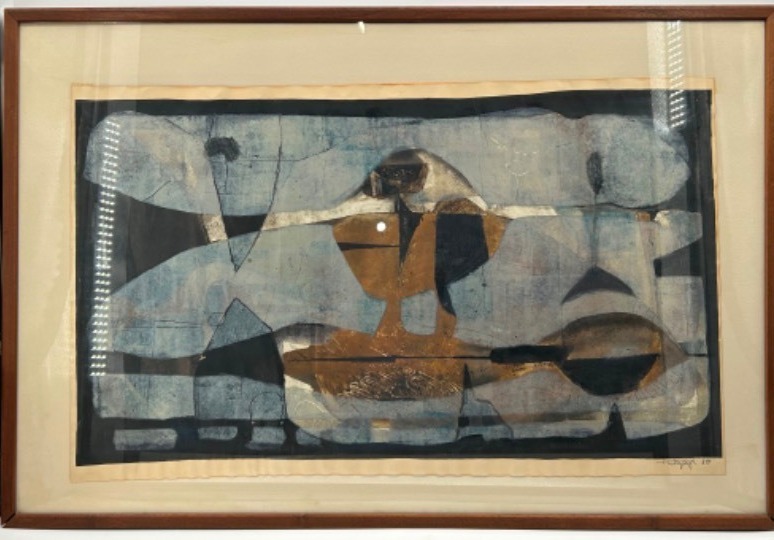 lot 398 image: TADEUSZ LAPINSKI Abstract Litho Print Original Signed in Pencil by Artist 1960
