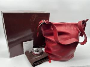 lot 12 image: Coach 9151 Red Leather Bucket Bag with Original Packaging