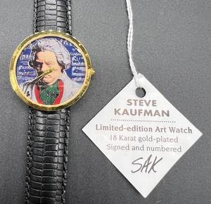 lot 33A image: Steve Kaufman Signed Limited-Edition Beethoven Art Watch with 18 Karat Gold Plate #2