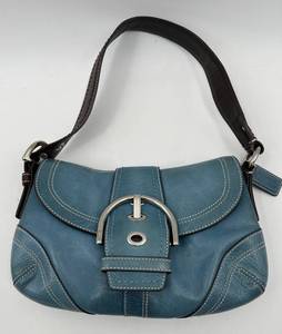 lot 35 image: Coach Blue Leather Bag with Buckle