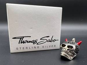 lot 38 image: Thomas Sabo Sterling Silver Skull Pendant with Devil Horns
