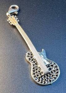 lot 39 image: Thomas Sabo 925 Sterling Silver Guitar Charm with Black Stones