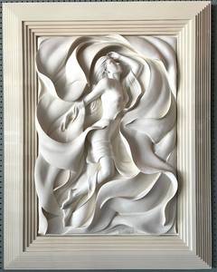 lot 44 image: Mystery by Bill Mack 1995 Bonded Sand Relief Sculpture