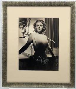 lot 56 image: Framed Autographed Vintage Photograph of Jean Harlow