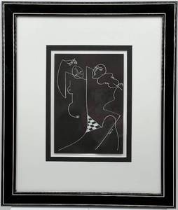 lot 72 image: Framed Yuroz Print - Abstract Line Art Design