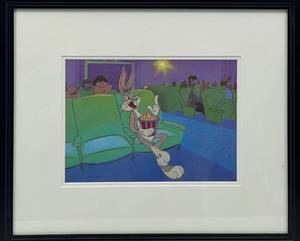 lot 79 image: Bugs Bunny Eating Popcorn Limited Edition Animation Cel Art - Framed