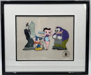 lot 83 image: Original Hand-Painted Betty Boop Production Cel Framed Art
