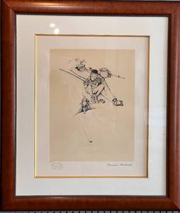 lot 104 image: Norman Rockwell Lithograph - Fishing Grandfather and Boy, 1974