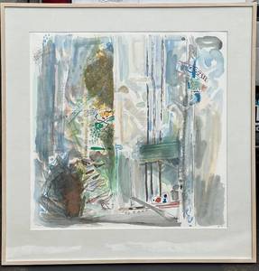 lot 110 image: Flowers by the Window by Yehezkel Streichman Lithograph