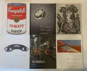 lot 124 image: Collection of 6 Christies and Sothebys Art Auction Catalogues