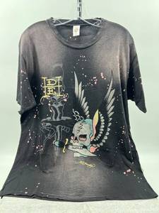 lot 134 image: Ed Hardy XL Mens Graphic T-Shirt with Winged Skull Design